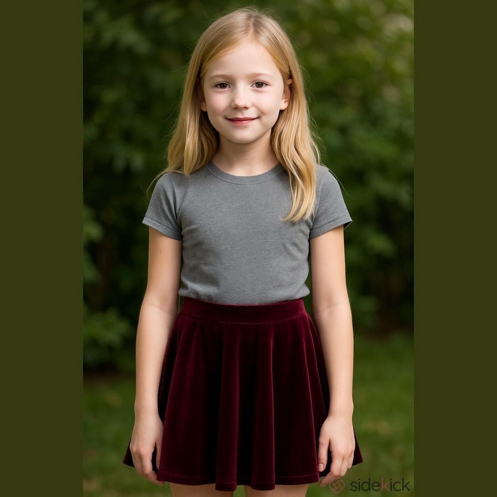 Charlotte Russe Kids Burgundy Velvet Skirt